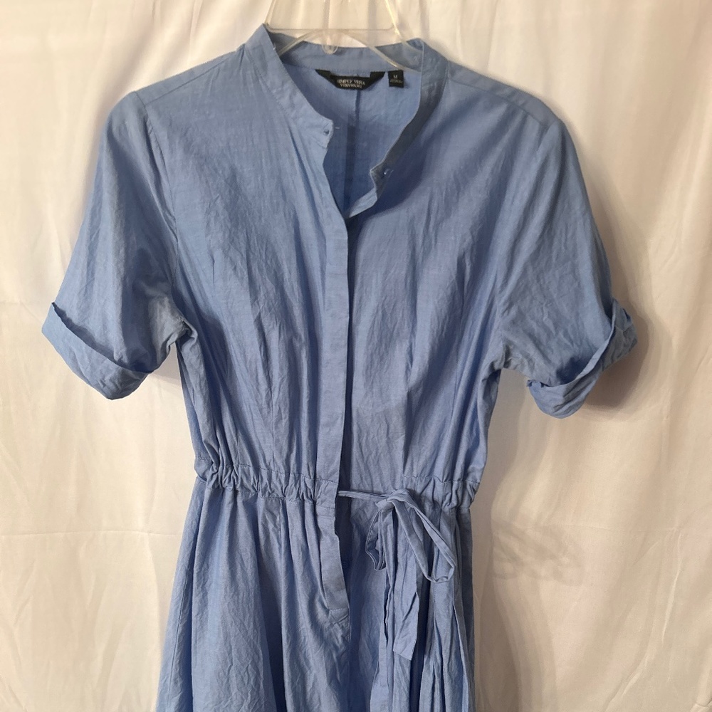 Denim look tie dress